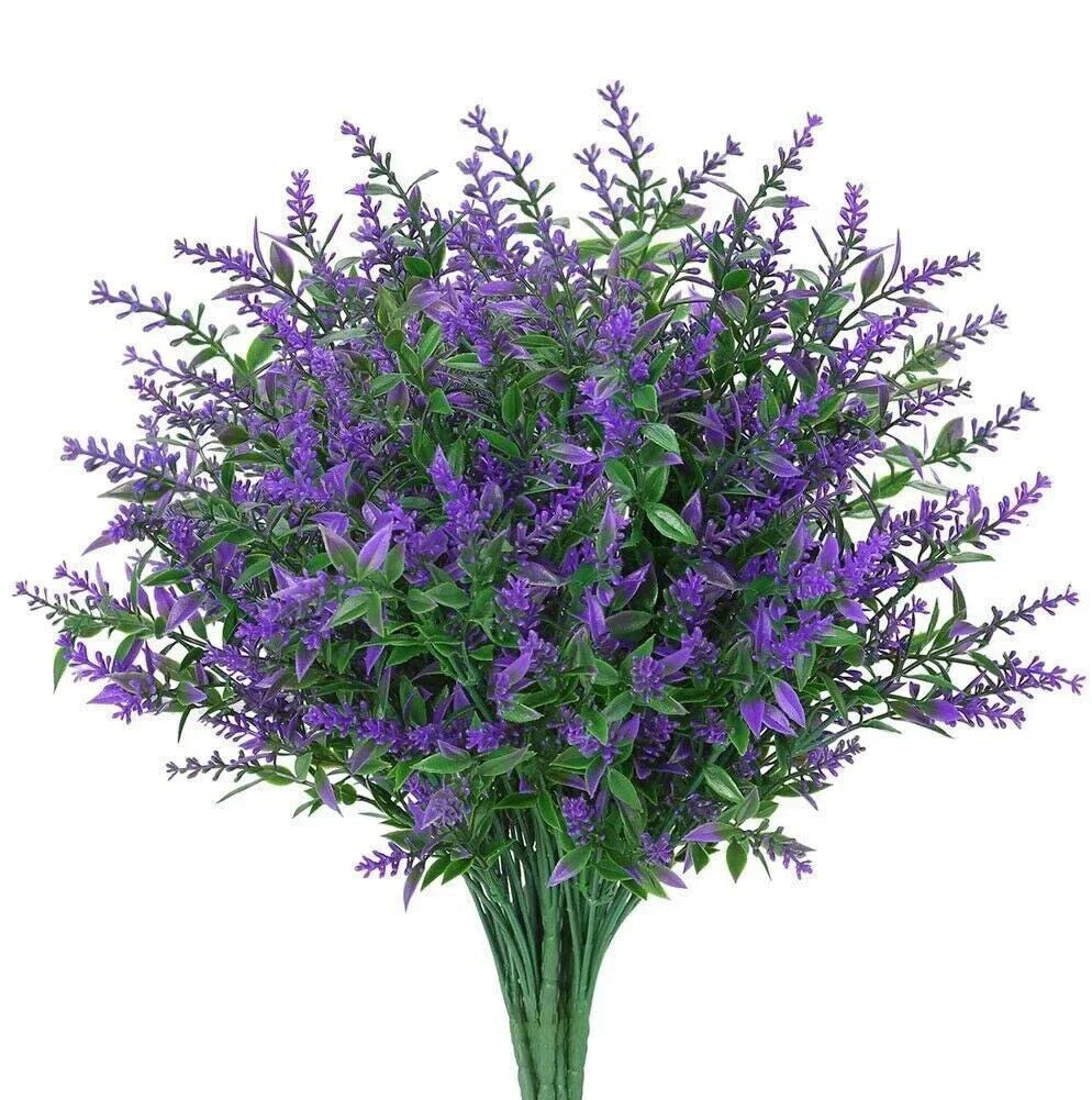 8 Bundles Artificial Flowers UV Resistant Fake Plants Outdoor Home Garden Decor